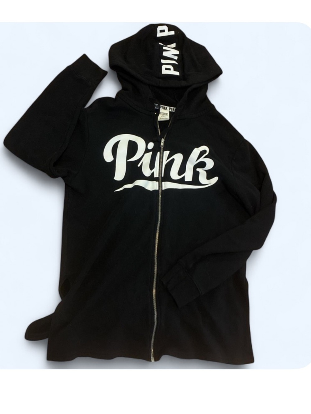 Victoria's Secret PINK Black Full-Zip Hoodie